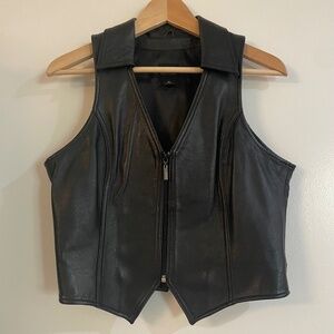 Wilsons Leather Black Leather Vest | Size M Medium | Sexy Biker